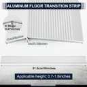 2 Pcs Aluminum Floor Transition Strip Thickness About 1.8 mm 36 Inch Threshold Ramps for Doorway Door Threshold Reducer Doorway Edge Trim Suitable for Threshold Height Less Than 1.6 Inches (Silver)