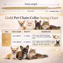 Gold Cat Chain Collar,Adjustable Cuban Link Necklace for Cats, Lightweight & Durable Metal Pet Jewelry, Stylish Decorative Accessory (Gold, S)
