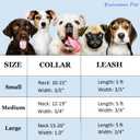 Soft Hemp Dog Collar and Leash Set Adjustable Woven Tweed Dog Collars with Metal Buckle and Lead for Small Medium Large Dogs,Pink