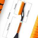 EcoNour 27" Aluminum Snow Brush 4 Pack with Ice Scrapers for Car Windshield and Window | Car Snow Scraper and Brush with Ergonomic Foam Grip Winter Accessories (Orange, Pink, Green, Blue)