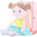 Gloveleya Dolls First Baby Girl Gifts Soft Stuffed Doll Yellow 15" with Gift Bag