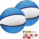 2 Pack Pool Basketballs, 9" Size 6 Rubber Waterproof Basketball for Swimming Pool, Anti-Slip Textured Grip, Water Basketballs with Pump and Net for Kids Adults, Great for Pool Basketball Hoops.