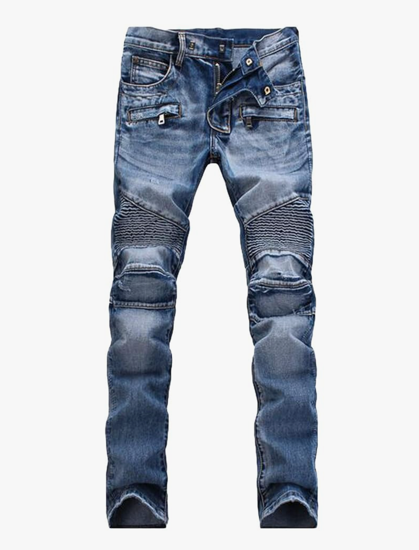 Andongnywell Men's Distressed Slim Fit Biker Jeans Ripped Stretched Denim Pants Destroyed Skinny Fit Zipper Trousers, No Size Mark
