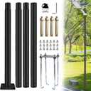 Street Light Pole 13 Ft Tall | Outdoor Adjustable Heavy Duty Metal Street Lamp Post | Outside Solar Street Lights Poles with Mounting Rebar Cage Base for Backyard, Parking Lot, Walkway (13FT)