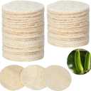 110 Pcs Natural Loofah Exfoliating Face Pads – 2.36 Inch Round Face & Body Scrubber Pads for Men & Women – Gentle Exfoliation, Dead Skin Removal, Bulk Loofah Sponges for Bath, Shower and Spa