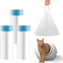 2 x Cat Litter Box Liners 60 Count, Waste Bags for Self-Cleaning Cat Litter Box, Replacement Extra Large Cat Litter Box Liners, 26 x 15.7 Inches3 Packs/60 Counts (Blue)