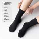 GLENMEARL Womens Crew Work Cotton Socks,Thick Padded Cushioned Warm Calf Boot Socks 5-Pack,Moisture Wicking Athletic for Hiking Running Cycling Workout Walking Sports Travel Gym Black Size 7-9