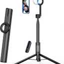 Vimitty for MagSafe Tripod for iPhone 64'' Selfie Stick Tripod Phone with Metal Ring and Remote, Phone Tripod for Video Recording, Cell Phone Tripod Mount Stand for Cellphone