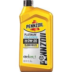 Pennzoil Platinum Full Synthetic 0W-20 Motor Oil, 1-Quart