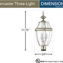 Generation Lighting 8239-965 Lancaster Traditional Three - Light Outdoor Light Post Outside Fixture, Antique Brushed Nickel Finish, 1-Light, cETL Listed, Safety Rated for Wet Locations