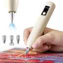 Electric Diamond Painting Pen - Cordless Diamond Art Pen Low-Noise Wax-Free, Rechargeable 2-Speed, Portable Diamond Art Accessories for Crafts Lovers (Cream)
