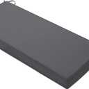 Favoyard Outdoor Bench Cushion 59 x 18 Inch Waterproof Patio Furniture Cushions 3-Year Color Fastness Garden Sofa Settee Couch Swing Pads with Handle and Adjustable Straps, Dark Gray