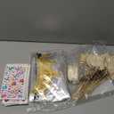 Hoedia 24+37Pcs Foam Crowns Set, Princess Tiaras and Foam DIY Crowns for Kids to Decorate for Birthday Party Crowns Favors with 24 Foam Crowns, 24 Wooden Wands, 12 Rhinestone Stickers,1 Silk Ribbon