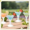 Plastic Martini Glasses 5oz 12 Pack, Vintage Cocktail Glasses with Crystal Texture High StemUnbreakable Coupe Glasses for Party (White)