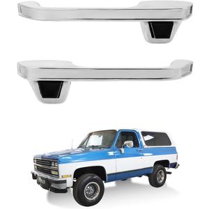 Metal Exterior Door Handles (Pair), Compatible with 1973-1991 Chevy C/K/R/V 10 20 30 1500 2500 3500, GMC C/K 15 25 35 R/V 1500 2500 3500 Pickup Suburban Blazer, Front Left & Right, OE# 77047 90025