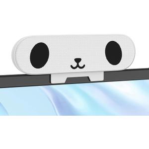 Computer Speakers for Desktop Monitor,Single Speakers for Desktop PC,Laptop Speaker with Loud Sound,Volume Control Easily Clamps to Monitors(USB-C to USB Adapter Included) (White)