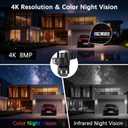 4K Solar Security Camera Wireless Outdoor with Dual-Lens,5G/2.4G WiFi Cameras for Home Security with WiFi 6,8MP Color Night ViSion,PIR Motion Detection,Auto Tracking,2-Way Audio,Spotlight Siren,Alexa