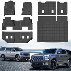 Floor Mats & Cargo Liner Fit for 2015-2020 Chevrolet Suburban/GMC Yukon XL(7seats),All Weather Protection TPE, Anti-Slip Floor Mats & Cargo Liner Accessories