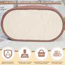 10mm Hole Moses Basket Base for Crochet, HSSZXFR Oval Shape Large Moses Basket Wooden Base, for DIY Crochet Knitting Weaving Crafts Home Decoration (90x50x0.5cm(35.4”x19.7”x0.2”))