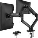 NearHub Dual Monitor Mount for Computer Screen 13-32" and Up to 22 lbs,360 Rotation,+90 to -45 Tilt,180 Swivel,with C Clamp and Grommet Base,Integrated Cable Management,75x75/100x100 VESA