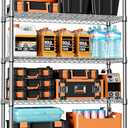 IZEUK 1750LBS Garage Shelving Wide Storage Shelves 5 Tier Metal Shelves Heavy Duty Adjustable Utility Shelf Rack (Chrome, 5 Tier, 15.7" D x 45.3" W x 70.9" H)
