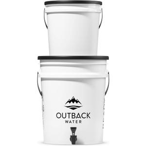 Outback Emergency Water Filter System for Survival Kit, Camping Gear, & Bug Out Bag - 4-Stage Water Filtration System, Purifies 24 GPD, Made in USA Gravity Water Filter, ield Tested for 20+ Years