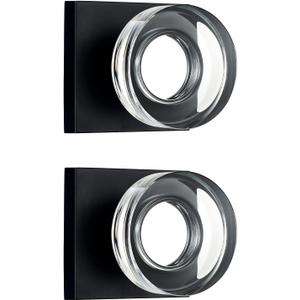 coolnews 2 Pack Matte Black Dummy Door Knob Glass Door Knobs Interior Crystal Door Handles for Hall and Closet Crystal Door Knobs