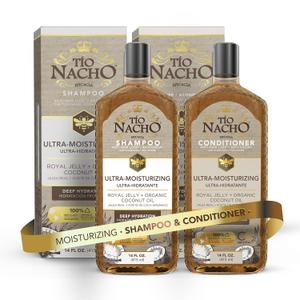 Tio Nacho Ultra-Moisturizing Frizz Control Shampoo and Conditioner Set with Organic Coconut Oil and Royal Jelly for Deep Hydration, Anti-hair loss products for healthier-looking hair, 14 fl oz Each