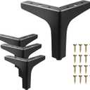 AODIOU Furniture Legs Metal feet: Couch Legs 6 Inch Sofa Cabinet Legs Replacement Black Legs for Furniture Set of 4