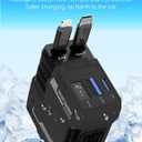 Retractable Car Charger, 4-in-1 Quick Charger with 2 Retractable Cables and USB Port, Travel Essentials Gifts for Women Men, Car Accessory for Phones/Tablets/Airpods/Car Recorders, 31.5 inch (Black)