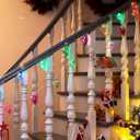Amooca Christmas Balls Ornaments Hanging Garland Decorations with LED Lights 20pc 12.2ft for Window Wall Stair Railing Xmas Tree Holiday Party Home Decor with Timer Colorful Rainbow Pyramid Balls