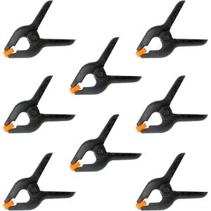 8 Pack 3.5 Inch Plastic Spring Clamps, Black Heavy Duty Clips, Spring Clamps for Backdrop Stand, Woodworking, Crafts, Photography, Banner, Balloon Arch Garland Clips, Small Clamp with Soft Tips