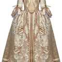 RoleplayCos Court Rococo Baroque Marie Antoinette Ball Dresses 18th Century Victorian Dress Ball Gowns Royal Women Costume, Small Gold