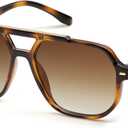 SOJOS Retro Trendy Aviator Polarized Sunglasses Men Women Vintage 70s Square Stylish Frame Sun Glasses SJ2283 (Brown Tortoise/Coffee Grading)