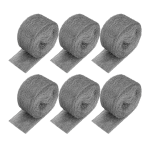 Feet Steel Wool Fill Fabric, Steel Wool Blend Hardware Cloth Gap Blocker for Holes Wall Cracks Vents in Garden House Garage (6 Rolls)