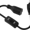 STARELO Extension Cord with Switch 3-Prong Indoor Black Extension Cord,18AWG Control Switch ON/Off 3A 125V NEMA 5-15R Grounded Plug Receptacle.1.5FT Black