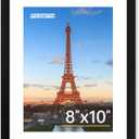 8x10 Picture Frame 1 Pack, Photo Frame with HD Plexiglass, Display Pictures 5x7 with Mat or 8x10 Without Mat, Picture Frames Collage for Tabletop or Wall Display, Black