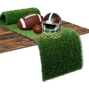 XLX TURF Green Artificial Grass Table Runner for Football Golf Party Easter Decorations - 12 x 36 Inches Short Fake Grass Crafts Table Centerpiece Wedding Baby Shower
