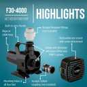 Little Giant F30-4000 115V, 4060 GPH Pond Pump, 20' Cord