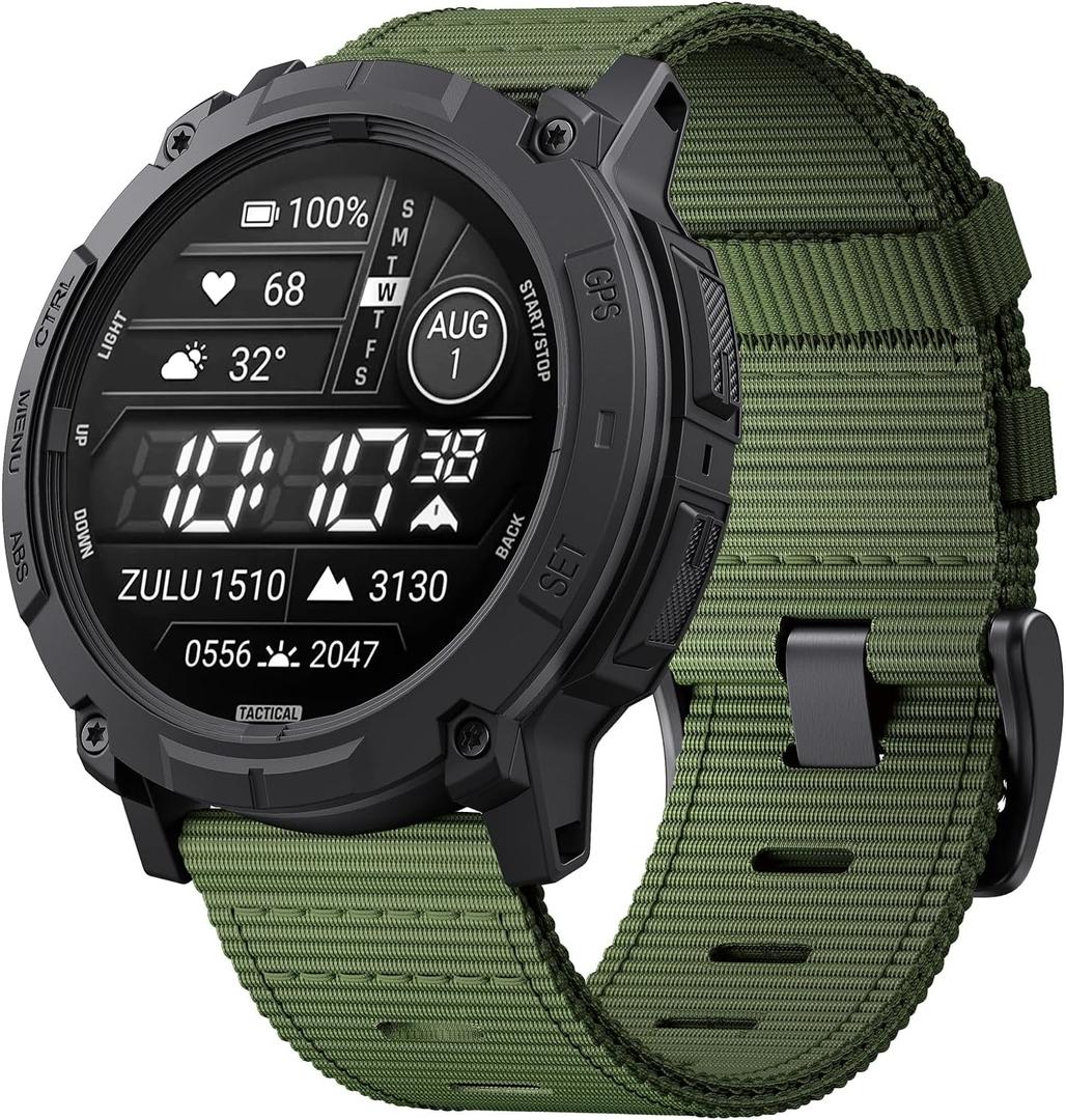 Rugged Nylon for Garmin Instinct 2/2X/3 Watch Band 45mm 50mm,Durable Breathable Wristband for Garmin Instinct Standard/Solar/Tactical/tide/Esports/Solar Tactical Band