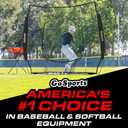 GoSports 7 ft x 7 ft Baseball & Softball Nets - Red, Black, Drip or PRO - Practice Hitting & Pitching Net with Bow Type Frame, Carry Bag and Strike Zone, Great for All Skill Levels