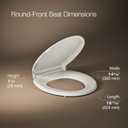 KOHLER 4639-RL-47 Cachet ReadyLatch Round Toilet Seat Soft Close, Almond