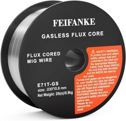 FEIFANKE Flux Core Wire .030'' Mild Steel Welding Wire E71T-GS Gasless MIG Wire 1 Pack 2 Pounds