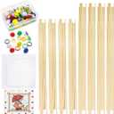Nyuemystory 8 PCS Needlepoint Stretcher Bars 2 Sizes (6 & 8 Inch) Wooden, Includes 3 PCS Canvas & 1 Box Tacks for Embroidery Cross Stitch Needlework Crafts