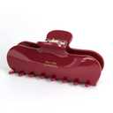 4 Inch Red Hair Claw Clips for Women - Strong Hold Non-Slip Hair Clips for Thick Hair, Premium Acetate Tortoise Shell Hair Clip French Barrettes (Ruby Red)