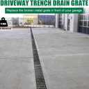 39.4x7.9 in. B125 Galvanized Steel Driveway Trench Drain Grate | Metal Channel Ditch Drainage Cover Heavy Duty Anti Corrosion Hot DIP Galvanizing Garage Factory Parking Lot Concrete Floor