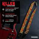 Killer-Q Guitar Strap - Stylish Straps for Electric and Acoustic Guitars With Leather Tabs, 2 Inches x 5 Feet, Graffiti Street