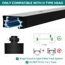 H Track Lighting Rails Kit - iCreating 13ft Black Track Light Track 3 Wire with Floating Canopy Connector, I and L Connectors for Single Circuit H Type LED Track Lighting Heads Fixtures