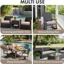 MIULEE Beige Outdoor Chair Cushions Set of 2, 19x19x3 Inch Waterproof Patio Seat Cushions for Outdoor Furniture Couch Sofa, 3 Year Color Fastness High Density Foam with Adjustable Ties