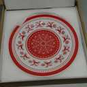 Lallisa 3 Tier Christmas Cake Stand 10", 9" and 7" Ceramic Snowflake Elk Cupcake Display Holder Tower for Xmas Theme Party Serving Food Cake Desserts Treats Holiday Decoration